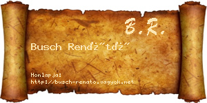 Busch Renátó névjegykártya